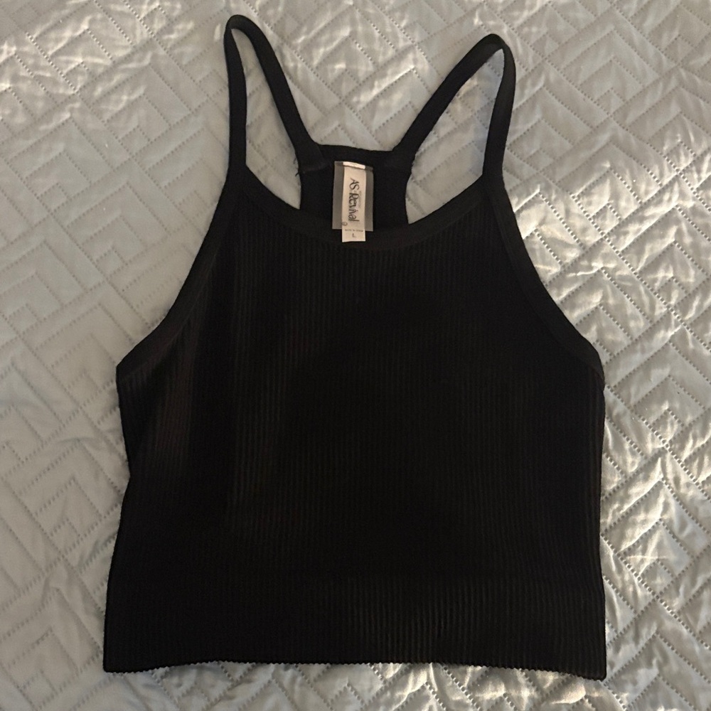 a new day Black Ribbed Crop Top